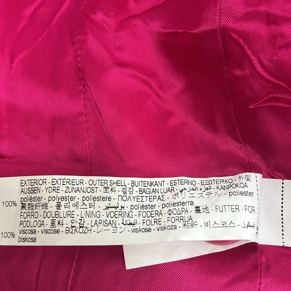 Zara XS fuchsia tuxedo collar blazer with belt. - Picture 8 of 12
